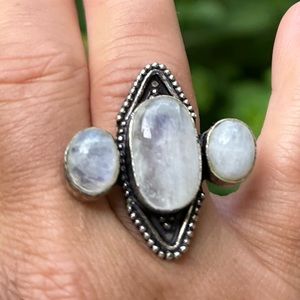 Sterling silver moonstone ring